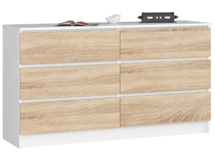 komoda kuba 140 cm 6 z suviek biela sono8882fdf4