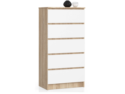 komoda kuba 60 cm 5 z suviek sonoma biel998b04b7