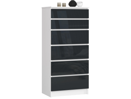 komoda kuba 60 cm 6 z suviek biela grafi1243d162