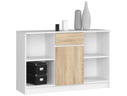 komoda b 17 120 cm biela sonoma d613b080