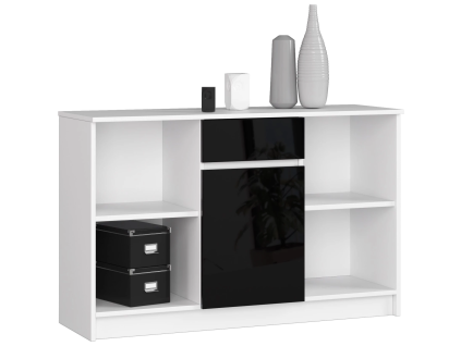 komoda b 17 120 cm biela ierny lesk 1729e54a