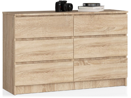 komoda kuba 120 cm 6 z suviek dub sonoma92d49030