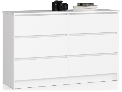 komoda kuba 120 cm 6 z suviek biely 32a691df