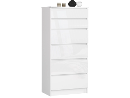 komoda kuba 60 cm 6 z suviek biela lesk 747bc226