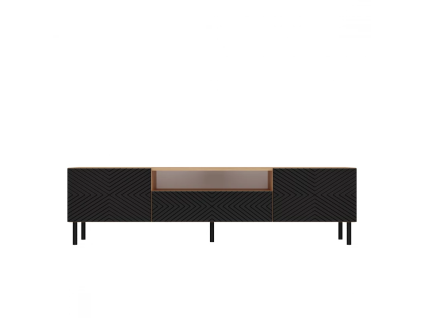KAMA 2K štýlový TV stolík na nožičkách, zelený / dub Artisan