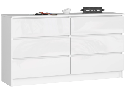 komoda kuba 140 cm 6 z suviek akryl biel00c5b828