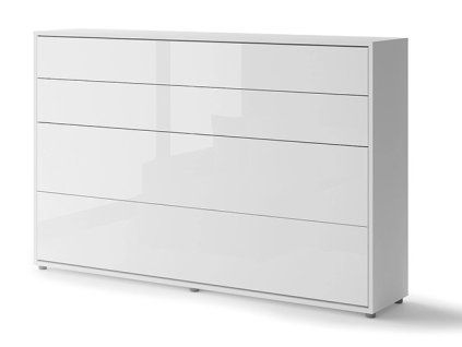 BED CONCEPT BC 05, sklapacia postel horizontalna 120, biela leskla 1