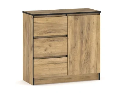 BROOKLIN 1D3S, kombinovana komoda, dub Kraft zlaty 1