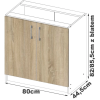 kuchynsk skrinka s80 d2 s lima top cf112416