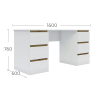 IDEA písací stôl 160, dub Craft sedy/satin