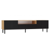 KAMA štýlový TV stolík na nožičkách, čierny / dub Artisan