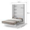 BED CONCEPT BC 01, sklapacia postel vertikalna 140, biela 3