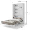 BED CONCEPT BC 02, sklapacia postel vertikalna 120, biela leskla 3