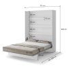 BED CONCEPT BC 12, sklapacia postel vertikalna 160, biela leskla 3