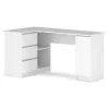 BROOKLIN 1D3S, rohovy pisaci stol lavy, biela 1