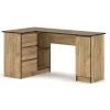 BROOKLIN 1D3S, rohovy pisaci stol lavy, dub Kraft zlaty 1